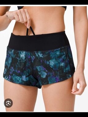 lululemon athletica Black Floral Print Athletic Shorts